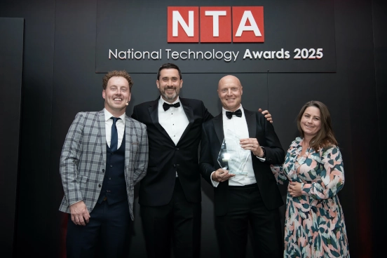An image showing Forrit employees receiving the NTA award